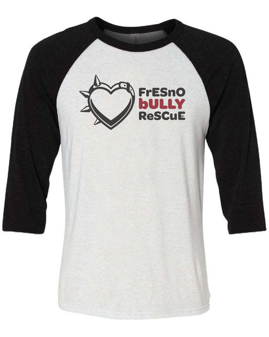 Unisex | Fresno Bully Logo | 3/4 Sleeve Raglan - Arm The Animals Clothing Co.