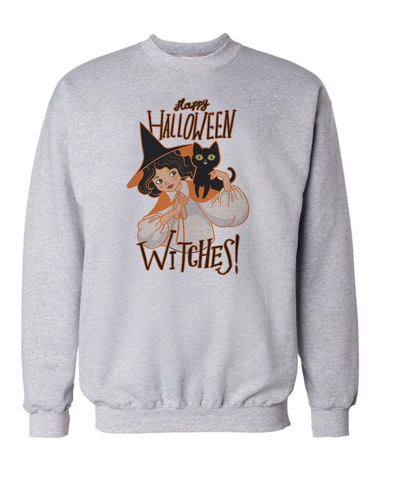 Load image into Gallery viewer, Unisex | Happy Halloween WITCHES | Crewneck Sweatshirt - Arm The Animals Clothing Co.
