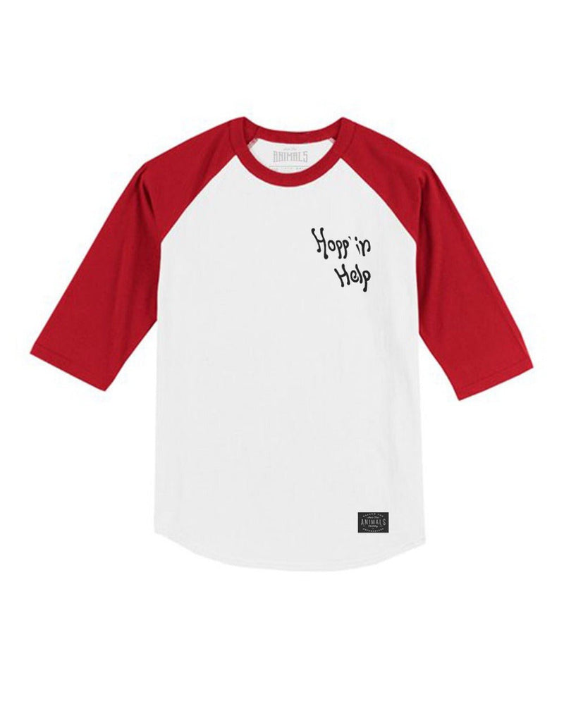Load image into Gallery viewer, Unisex | Hoppin&#39; Help Mission | 3/4 Sleeve Raglan - Arm The Animals Clothing LLC
