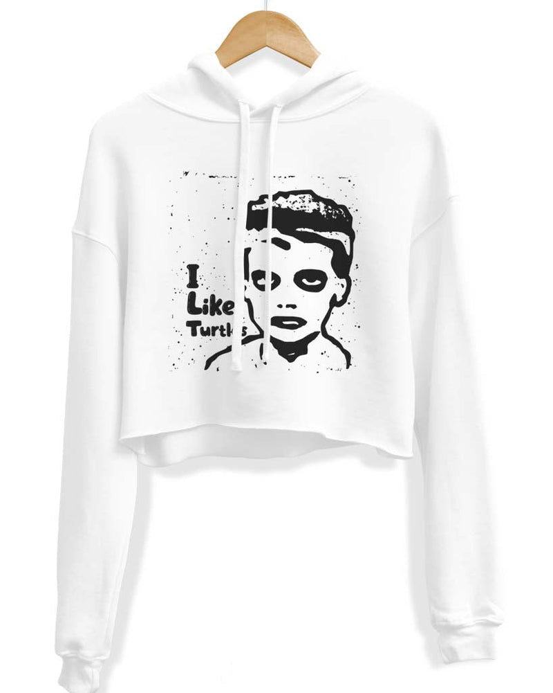 Load image into Gallery viewer, Unisex | I Like Turtles | Crop Hoodie - Arm The Animals Clothing Co.
