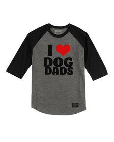 Unisex | I Love Dog Dads | 3/4 Sleeve Raglan - Arm The Animals Clothing LLC