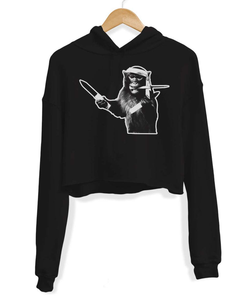 Load image into Gallery viewer, Unisex | I&#39;m Gonna Come At You Like A Spider Monkey | Crop Hoodie - Arm The Animals Clothing Co.
