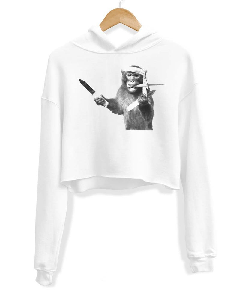 Load image into Gallery viewer, Unisex | I&#39;m Gonna Come At You Like A Spider Monkey | Crop Hoodie - Arm The Animals Clothing Co.
