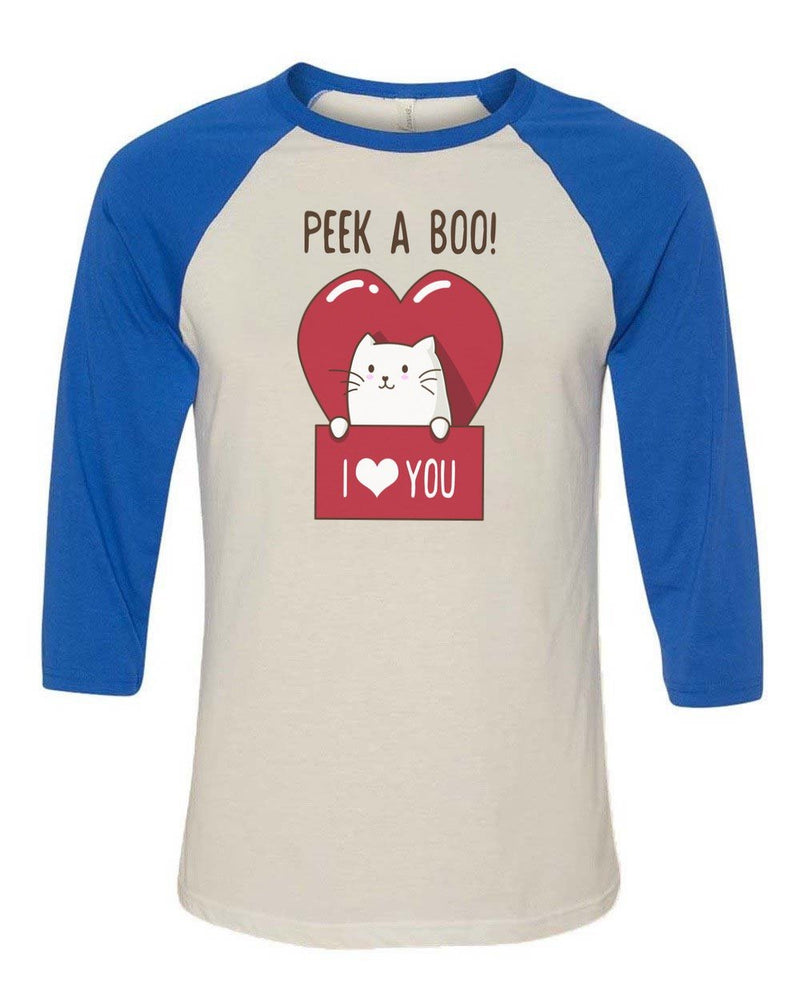 Load image into Gallery viewer, Unisex | Kitty Kissing Booth | 3/4 Sleeve Raglan - Arm The Animals Clothing LLC
