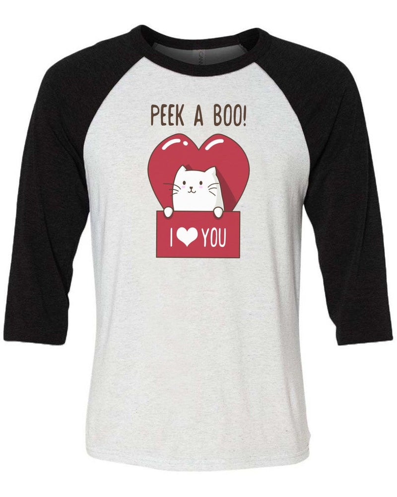 Load image into Gallery viewer, Unisex | Kitty Kissing Booth | 3/4 Sleeve Raglan - Arm The Animals Clothing LLC
