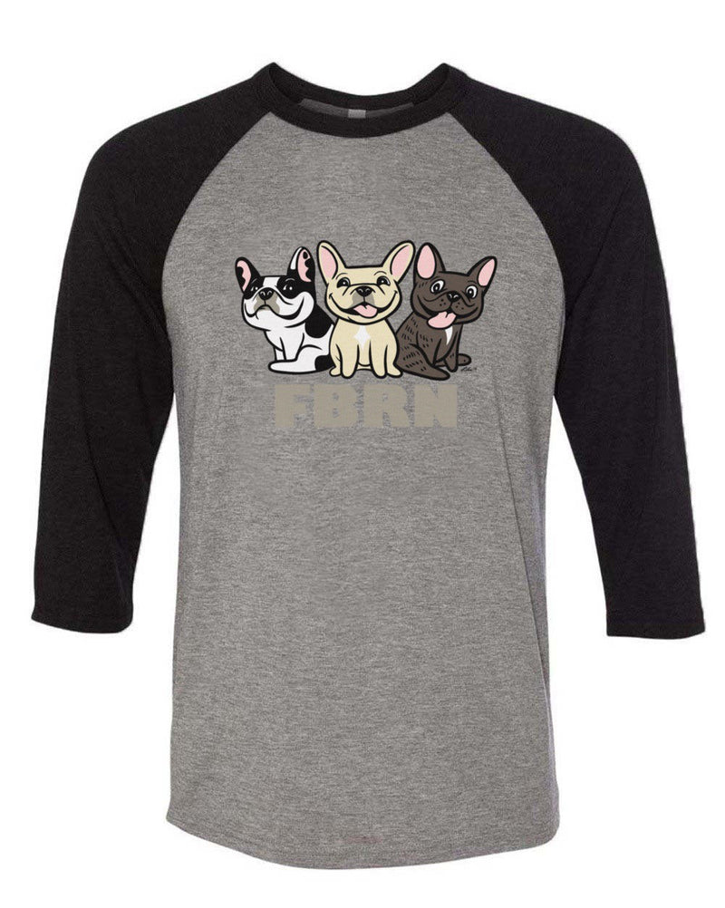 Load image into Gallery viewer, Unisex | Lili&#39;s Frenchies | 3/4 Sleeve Raglan - Arm The Animals Clothing Co.
