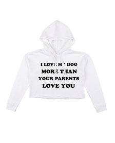 Unisex | Love My Dog | Crop Hoodie - Arm The Animals Clothing Co.