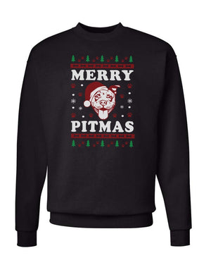 Unisex | Merry Pitmas | Crewneck Sweatshirt - Arm The Animals Clothing LLC