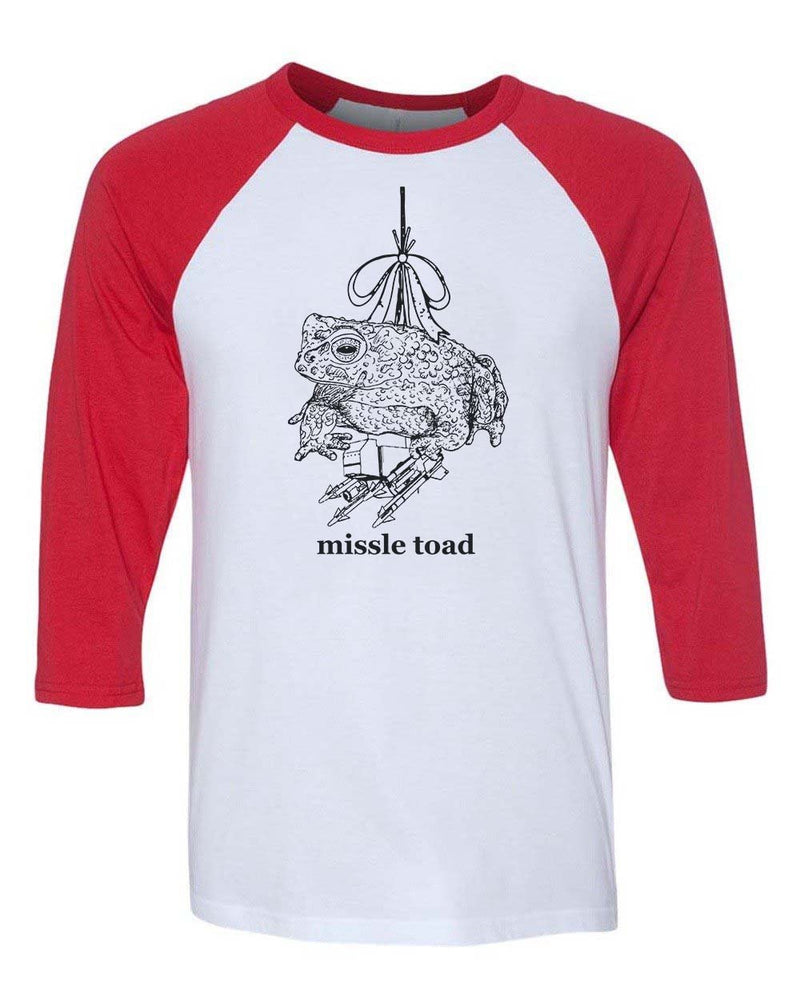 Load image into Gallery viewer, Unisex | Missile Toad | 3/4 Sleeve Raglan - Arm The Animals Clothing Co.
