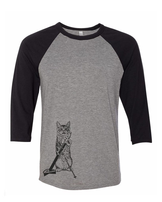 Unisex | Mortar Meow | 3/4 Sleeve Raglan - Arm The Animals Clothing Co.