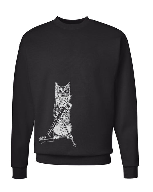 Unisex | Mortar Meow | Crewneck Sweatshirt - Arm The Animals Clothing Co.