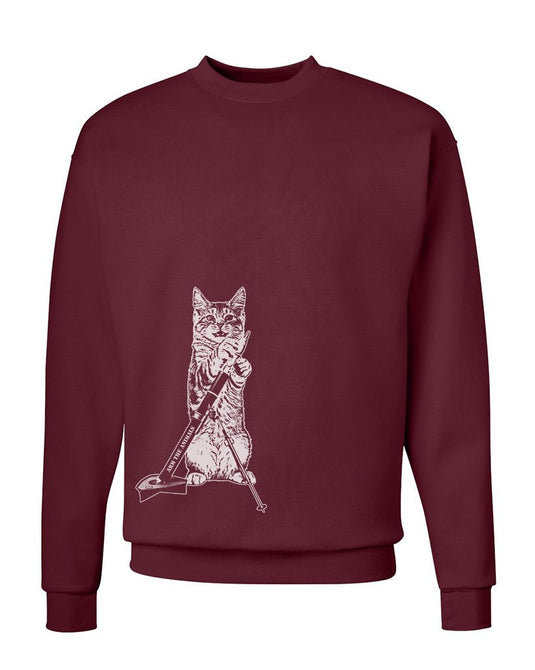 Unisex | Mortar Meow | Crewneck Sweatshirt - Arm The Animals Clothing Co.