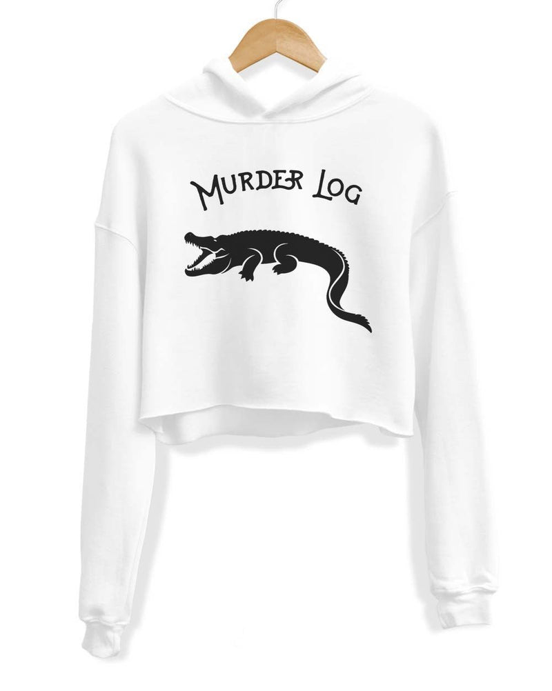 Load image into Gallery viewer, Unisex | Murder Log | Crop Hoodie - Arm The Animals Clothing Co.
