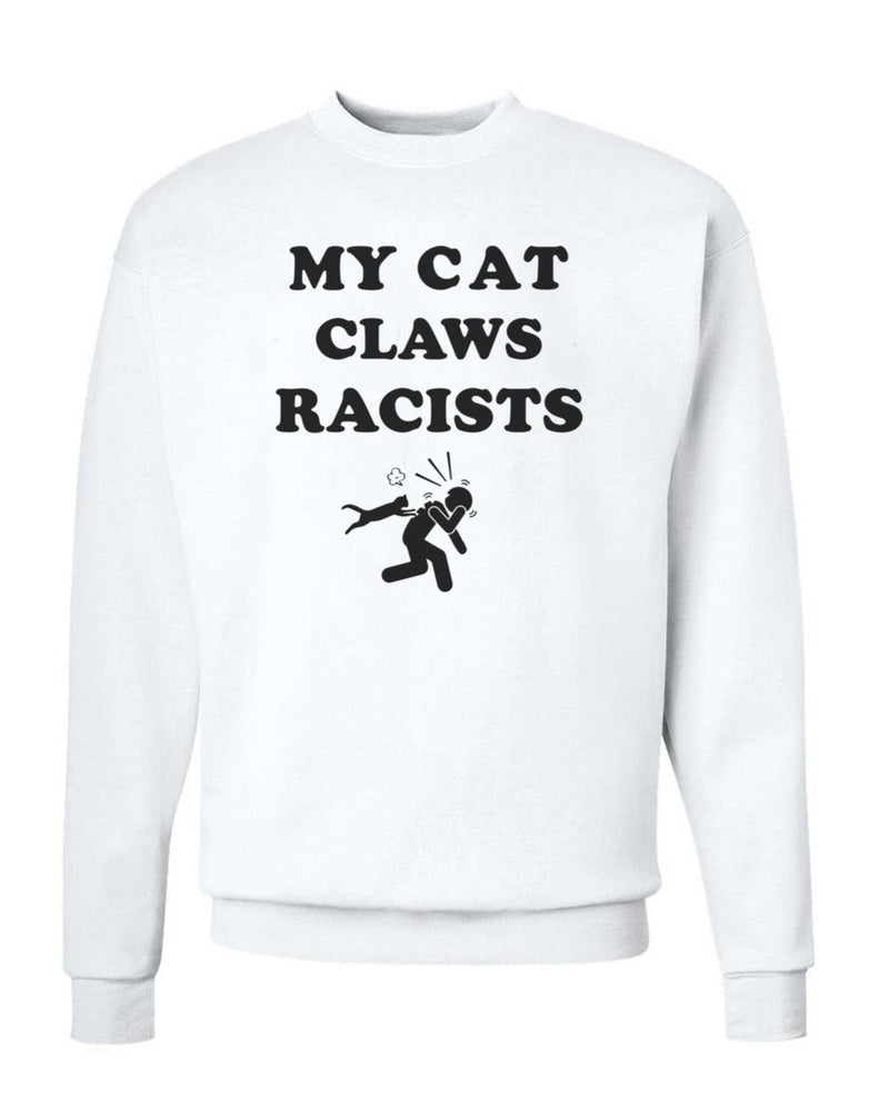 Load image into Gallery viewer, Unisex | My Cat Claws Racists | Crewneck Sweatshirt - Arm The Animals Clothing Co.
