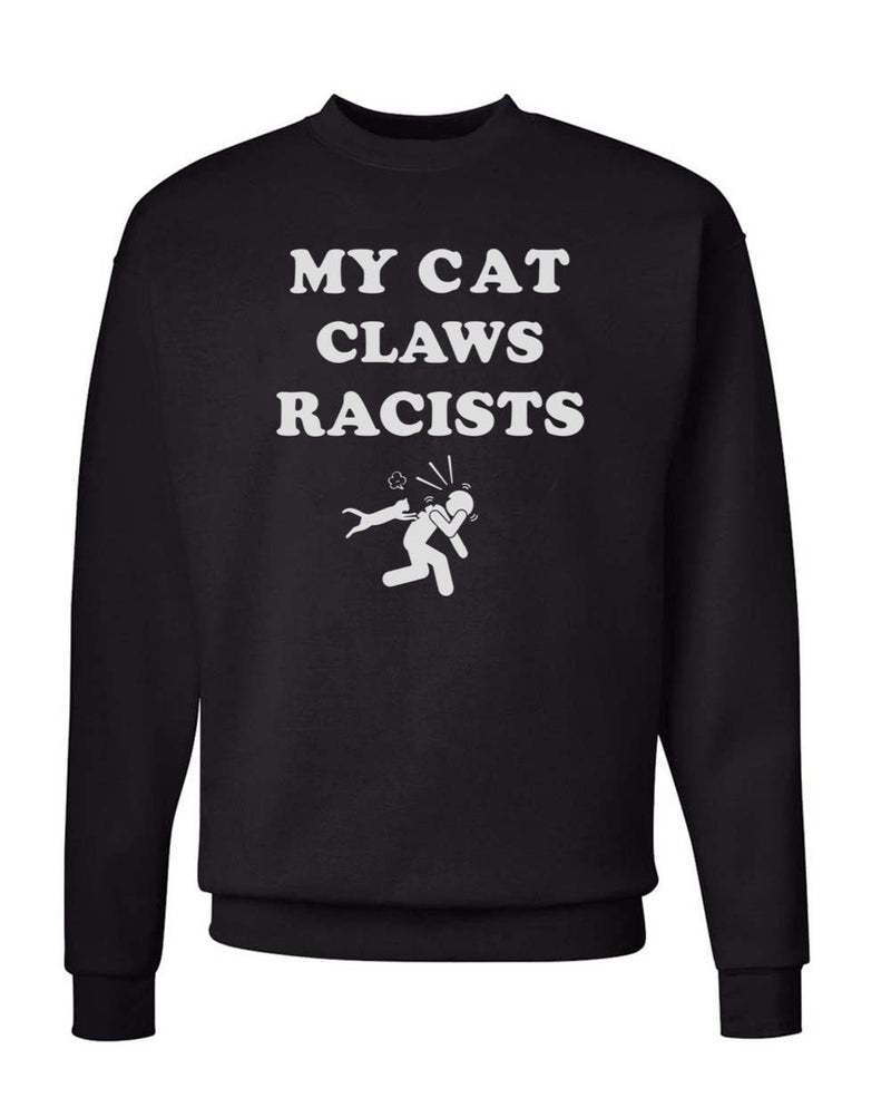 Load image into Gallery viewer, Unisex | My Cat Claws Racists | Crewneck Sweatshirt - Arm The Animals Clothing Co.
