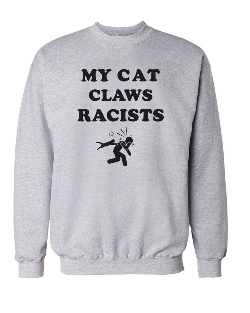 Load image into Gallery viewer, Unisex | My Cat Claws Racists | Crewneck Sweatshirt - Arm The Animals Clothing Co.
