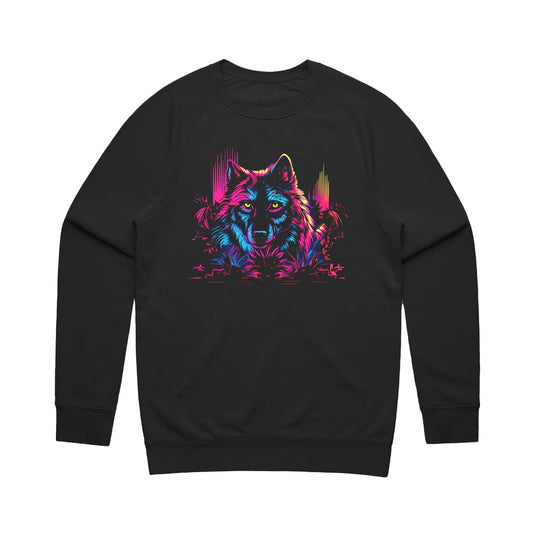 Unisex | Neon Wolf | Crewneck Sweatshirt - Arm The Animals Clothing LLC