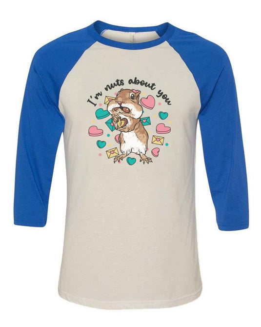 Unisex | Nuts About You | 3/4 Sleeve Raglan - Arm The Animals Clothing Co.
