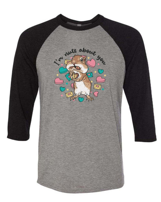Unisex | Nuts About You | 3/4 Sleeve Raglan - Arm The Animals Clothing Co.