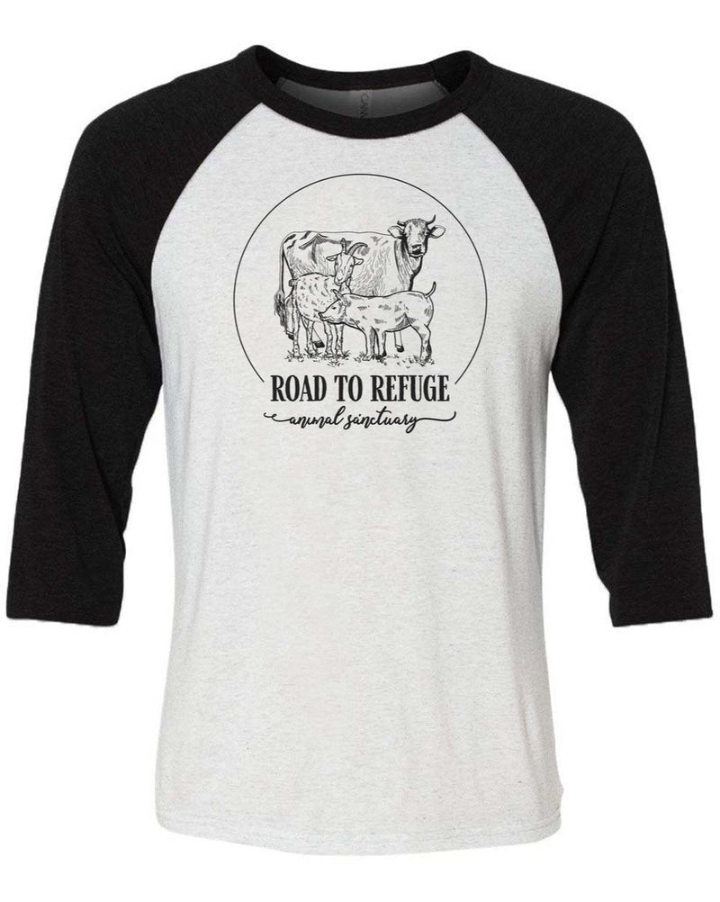 Load image into Gallery viewer, Unisex | One Big Happy Family | 3/4 Sleeve Raglan - Arm The Animals Clothing Co.
