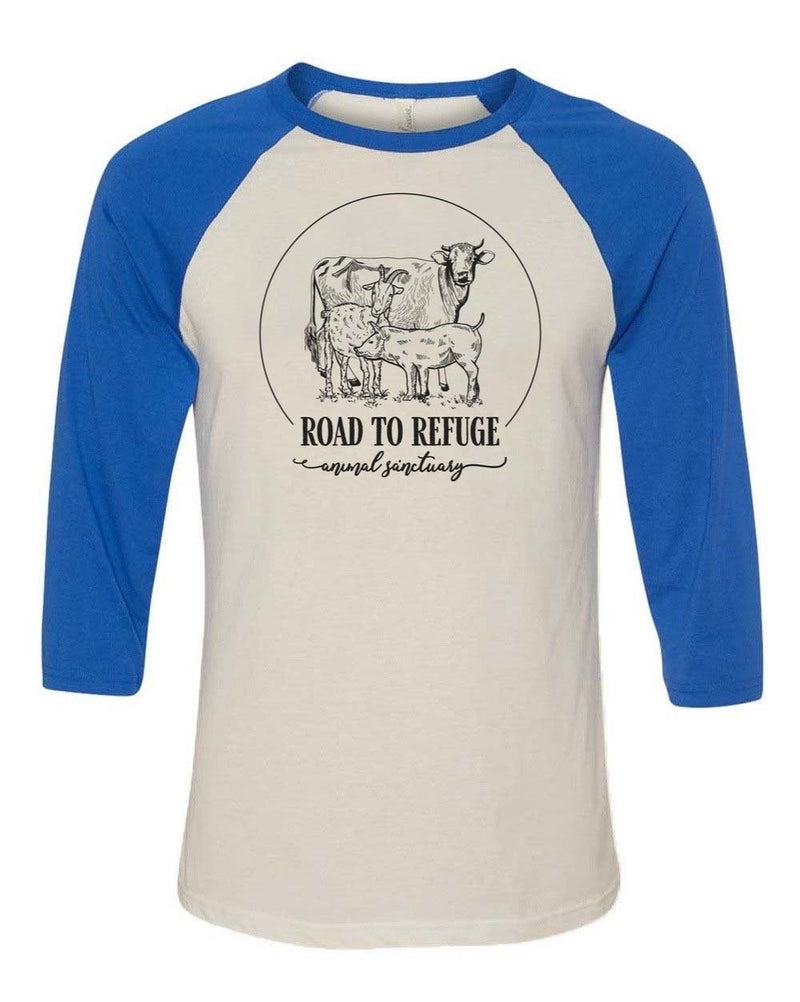 Load image into Gallery viewer, Unisex | One Big Happy Family | 3/4 Sleeve Raglan - Arm The Animals Clothing Co.
