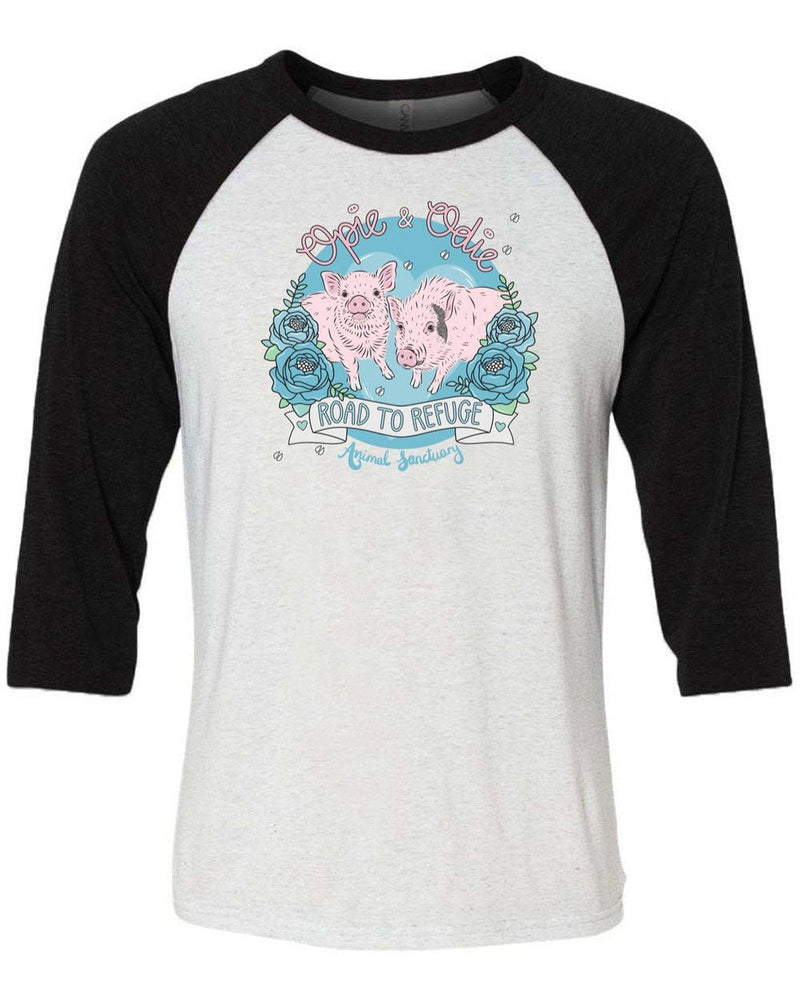 Load image into Gallery viewer, Unisex | Piggy Party | 3/4 Sleeve Raglan - Arm The Animals Clothing Co.
