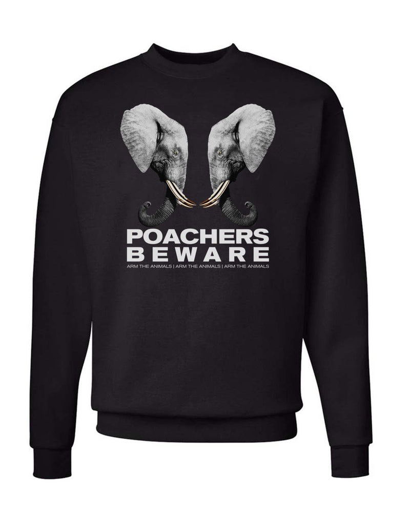 Load image into Gallery viewer, Unisex | Poachers Beware | Crewneck Sweatshirt - Arm The Animals Clothing Co.
