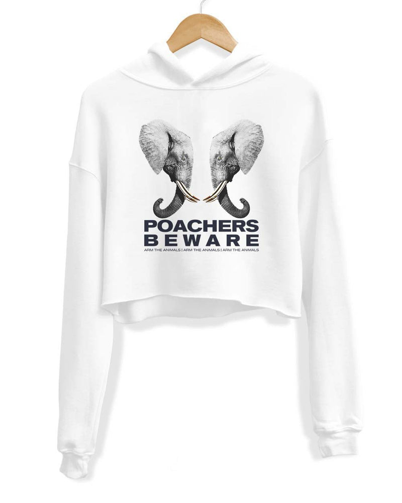 Load image into Gallery viewer, Unisex | Poachers Beware | Crop Hoodie - Arm The Animals Clothing Co.
