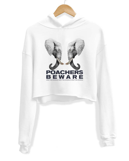Unisex | Poachers Beware | Crop Hoodie - Arm The Animals Clothing Co.