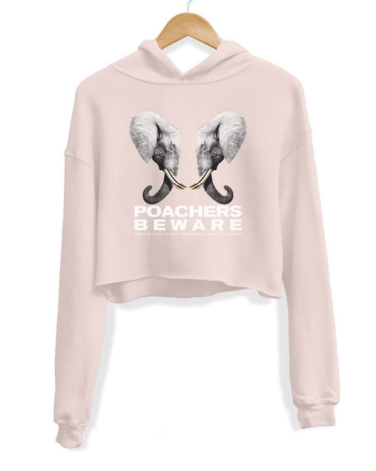 Unisex | Poachers Beware | Crop Hoodie - Arm The Animals Clothing Co.