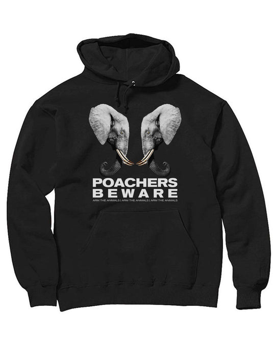 Unisex | Poachers Beware | Hoodie - Arm The Animals Clothing Co.