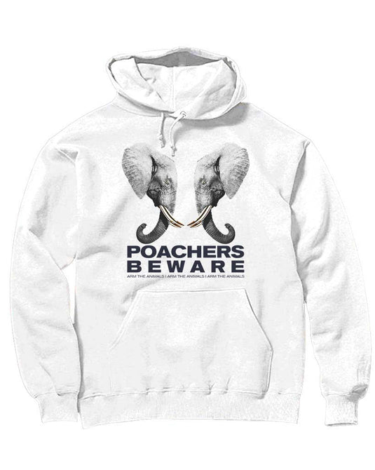 Unisex | Poachers Beware | Hoodie - Arm The Animals Clothing Co.