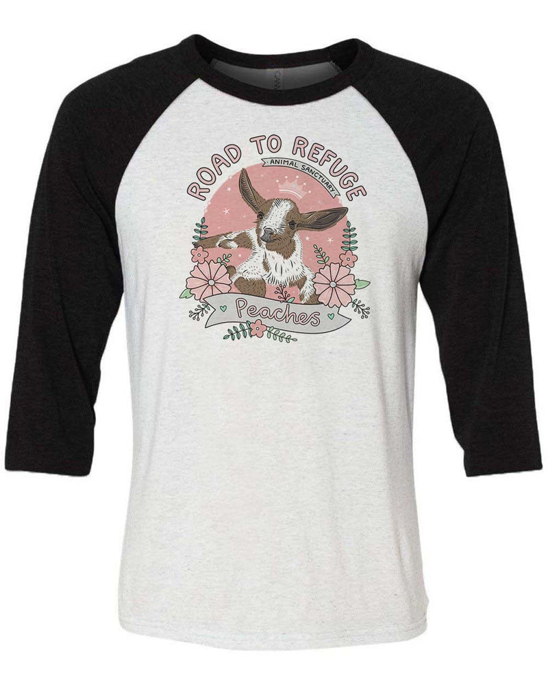 Load image into Gallery viewer, Unisex | Princess Peachy | 3/4 Sleeve Raglan - Arm The Animals Clothing Co.
