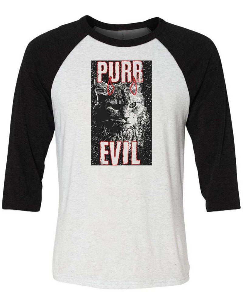 Load image into Gallery viewer, Unisex | Purr Evil | 3/4 Sleeve Raglan - Arm The Animals Clothing LLC
