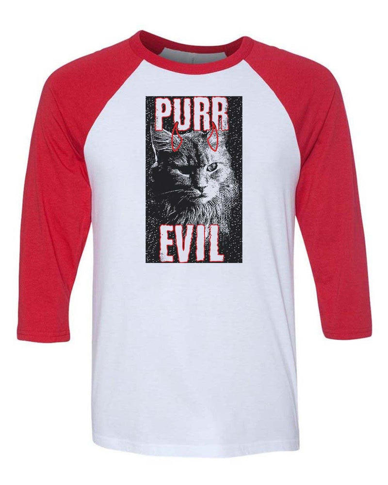 Load image into Gallery viewer, Unisex | Purr Evil | 3/4 Sleeve Raglan - Arm The Animals Clothing LLC
