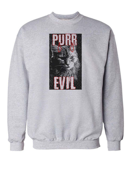 Unisex | Purr Evil | Crewneck Sweatshirt - Arm The Animals Clothing Co.