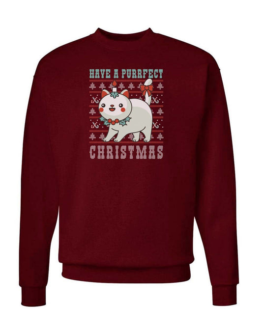 Unisex | Purrfect Christmas | Crewneck Sweatshirt - Arm The Animals Clothing LLC