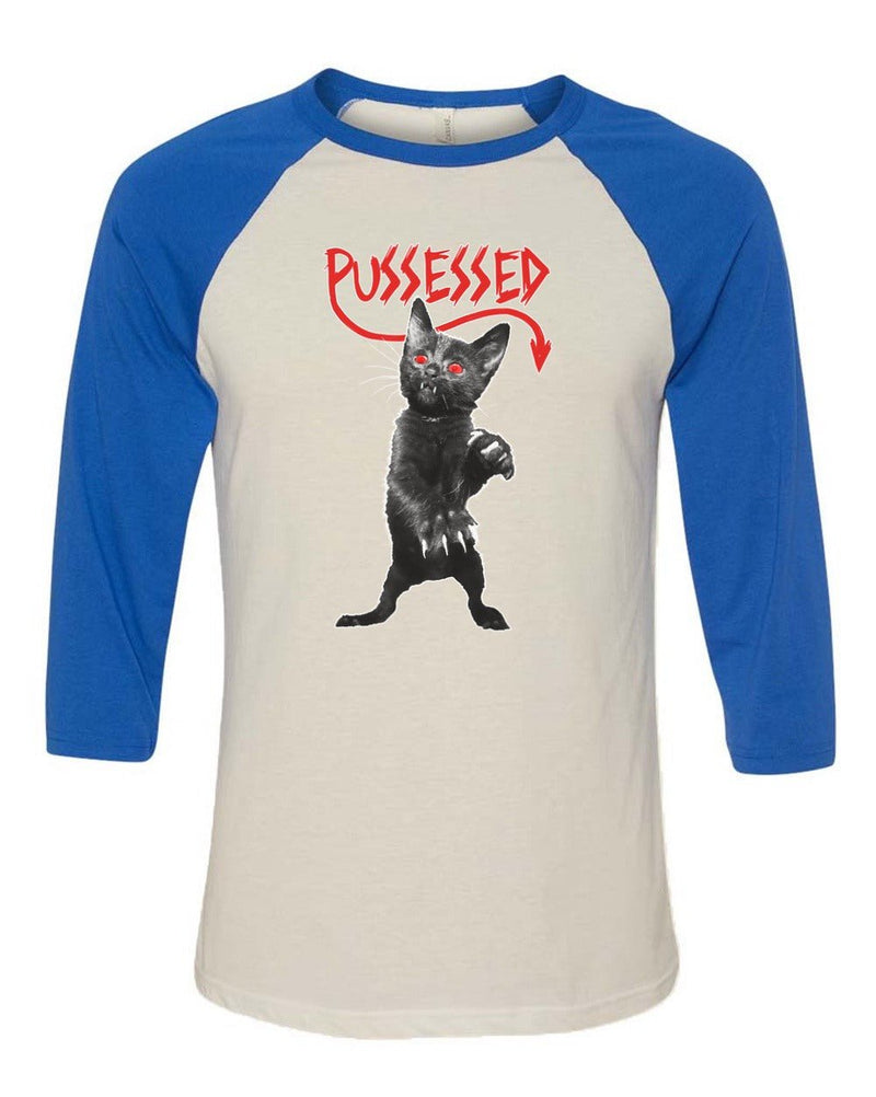 Load image into Gallery viewer, Unisex | Pussessed | 3/4 Sleeve Raglan - Arm The Animals Clothing Co.
