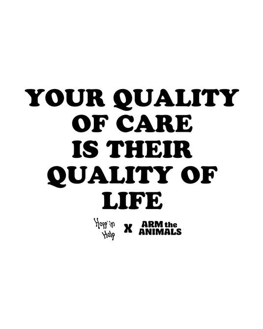 Unisex | Quality Of Care | 3/4 Sleeve Raglan - Arm The Animals Clothing LLC