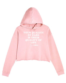 Unisex | Quality Of Care | Crop Hoodie - Arm The Animals Clothing LLC