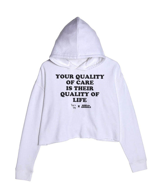 Unisex | Quality Of Care | Crop Hoodie - Arm The Animals Clothing LLC
