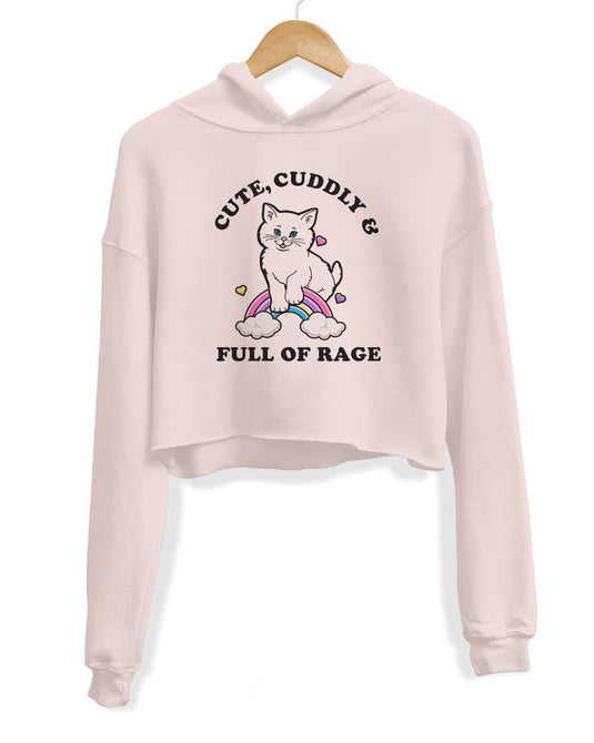 Unisex | Rage Kitty | Crop Hoodie - Arm The Animals Clothing Co.