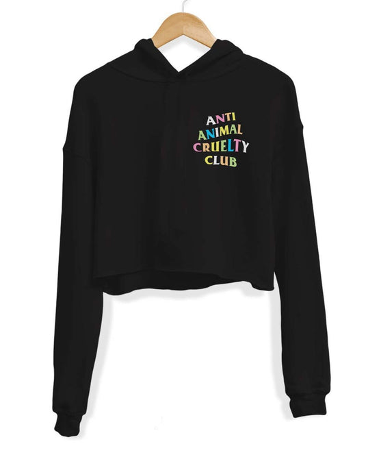 Unisex | Rainbow Anti Animal Cruelty Club | Crop Hoodie - Arm The Animals Clothing Co.