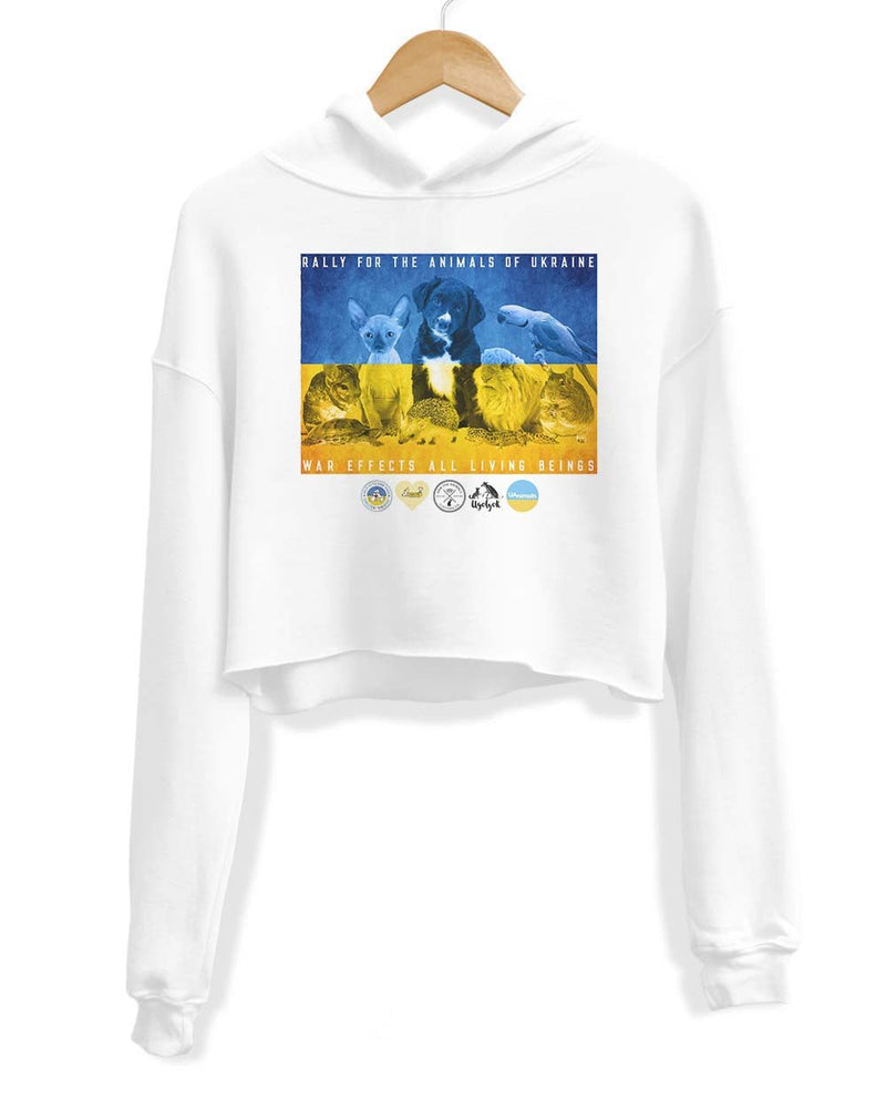 Load image into Gallery viewer, Unisex | Rally For Ukraine | Crop Hoodie - Arm The Animals Clothing Co.
