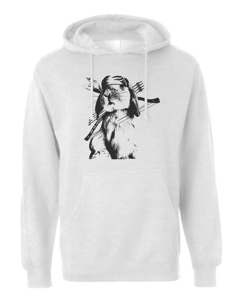 Load image into Gallery viewer, Unisex | Rambo Bunny | Hoodie - Arm The Animals Clothing Co.
