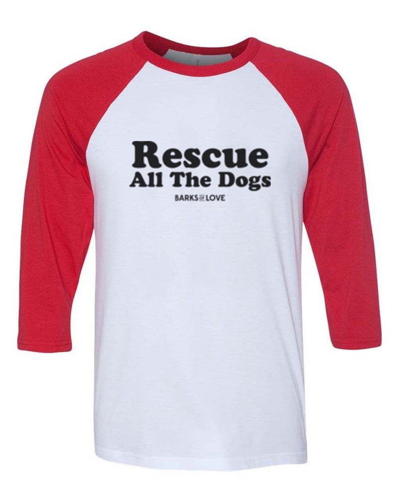 Load image into Gallery viewer, Unisex | Rescue All The Dogs | 3/4 Sleeve Raglan - Arm The Animals Clothing Co.

