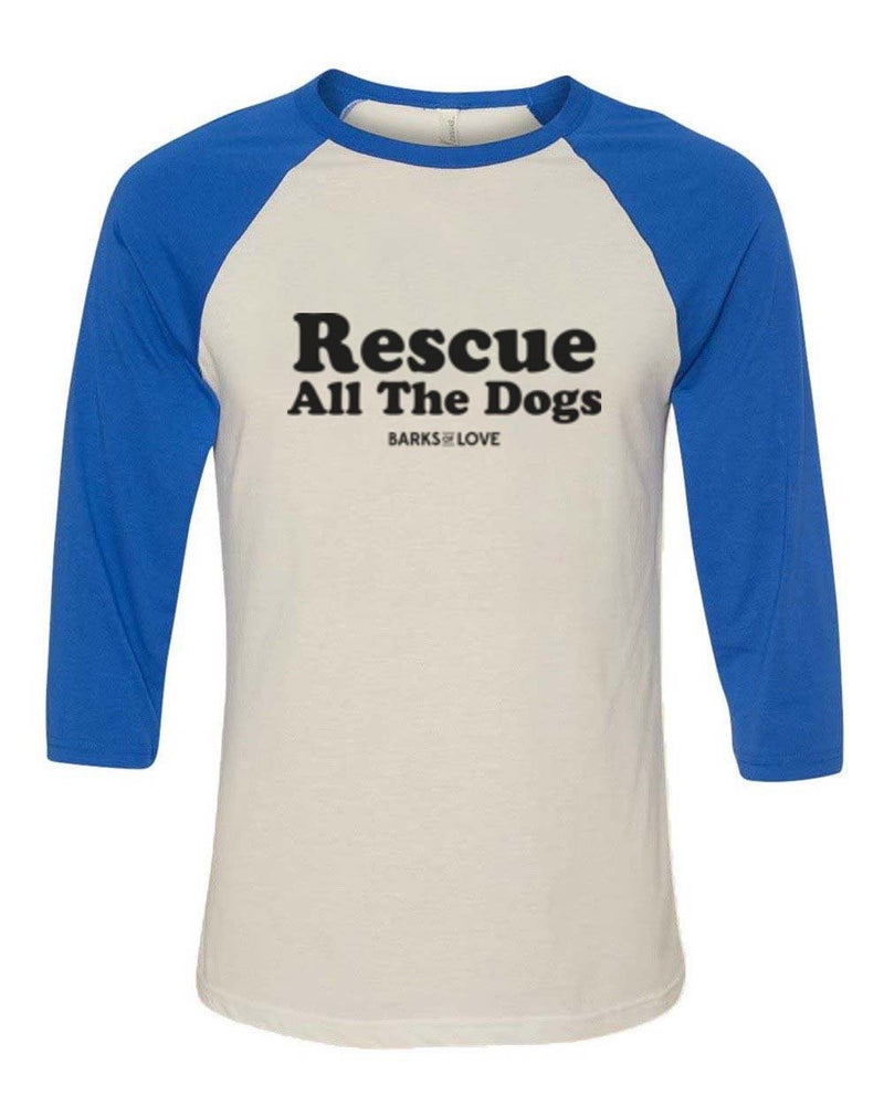 Load image into Gallery viewer, Unisex | Rescue All The Dogs | 3/4 Sleeve Raglan - Arm The Animals Clothing Co.
