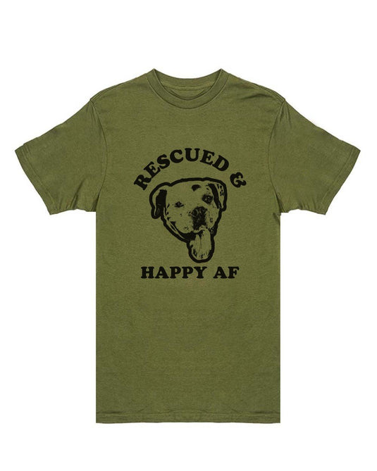 Unisex | Rescued and Happy AF | Crew - Arm The Animals Clothing Co.
