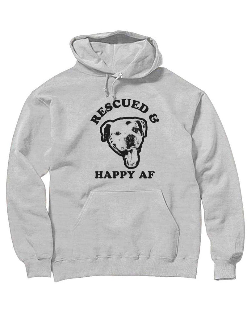 Load image into Gallery viewer, Unisex | Rescued and Happy AF | Hoodie - Arm The Animals Clothing Co.
