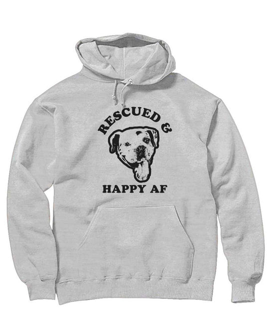 Unisex | Rescued and Happy AF | Hoodie - Arm The Animals Clothing Co.